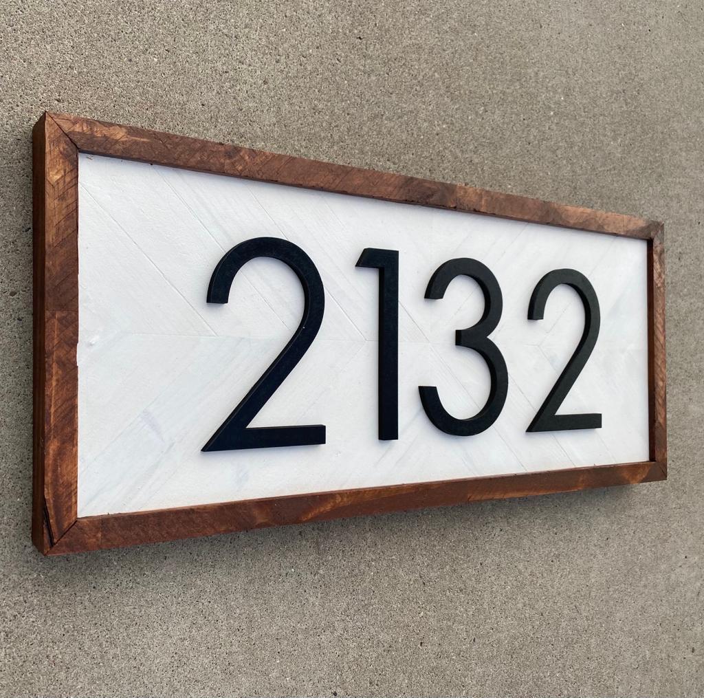 Placa de número de casa Signo de número de casa Horizontal, Signo de número  de calle, Placa de número de madera, Números de dirección, Placa de madera  Señal de casa exterior 